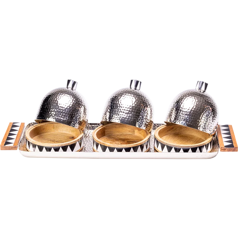Long Tray with 3 Domes