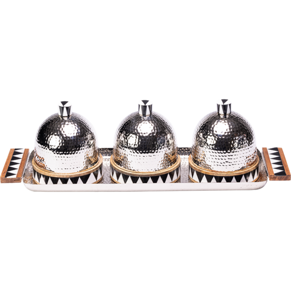 Long Tray with 3 Domes