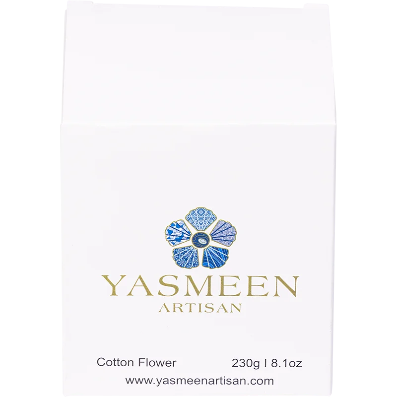 Evil Eye Cotton Flower Candle