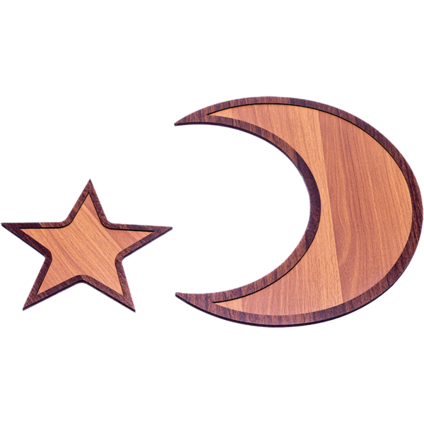 Star and Moon wood trays