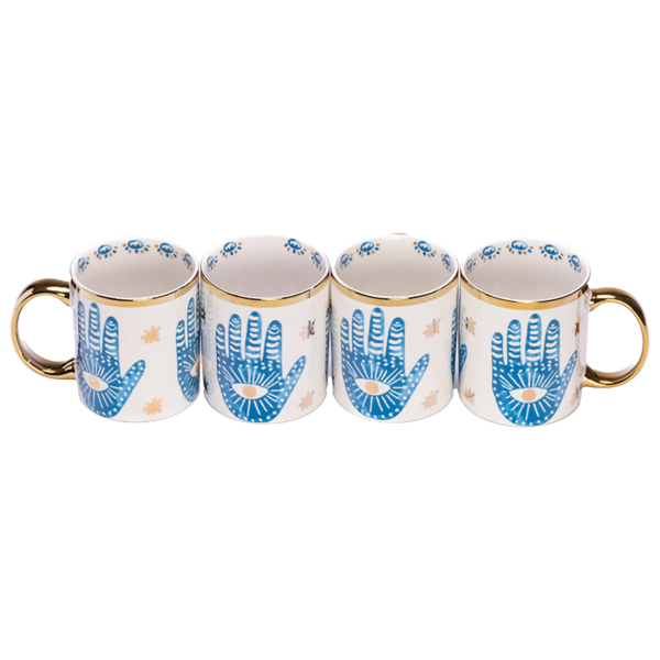 4 Hamsa Hand Mugs