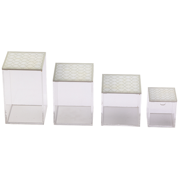 4 Arabesque Acrylic Storage Boxes