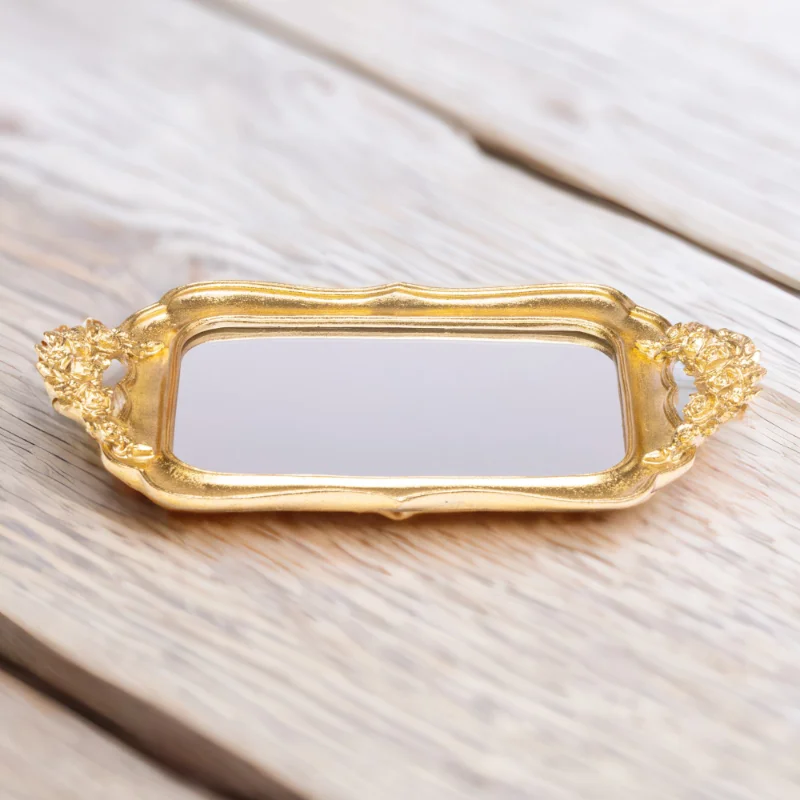 A Fancy Tray on a wooden table.