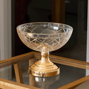 Beautiful gold plate with glass