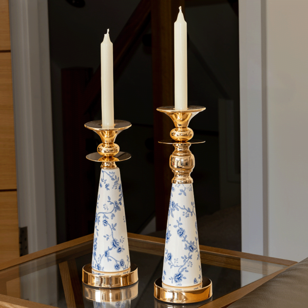 2 Alice Gold Candle Holders