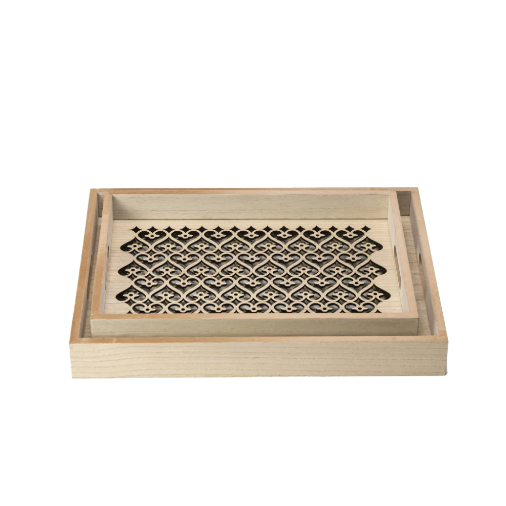 nested harmony wooden serving trays