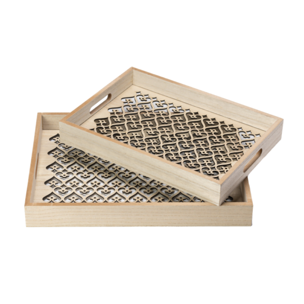 harmony wooden serving trays on top of each other