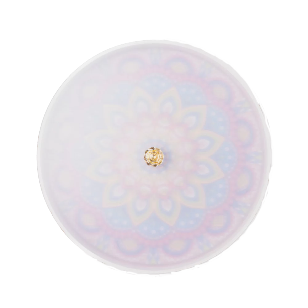 white decorative tray with frosted lid.