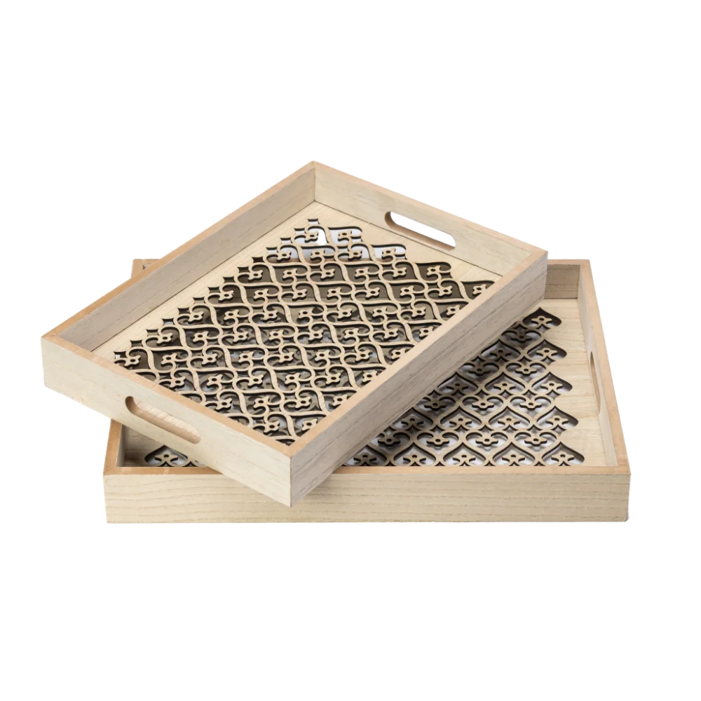 harmony wooden serving trays on top of each other