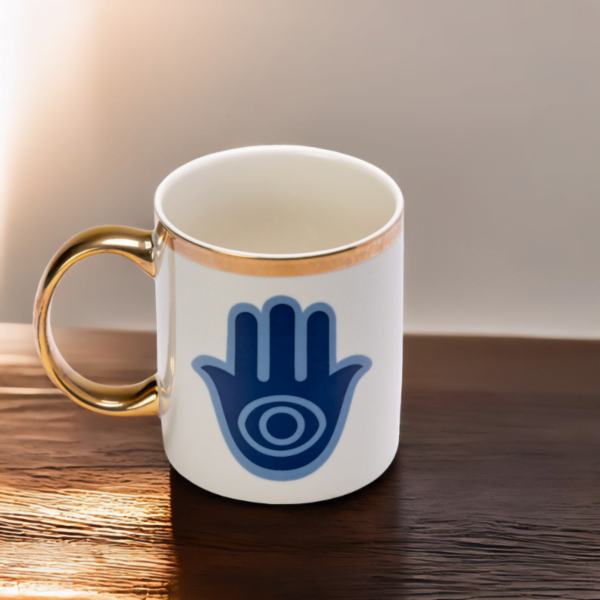 Hamsa Hand White Ceramic Mug